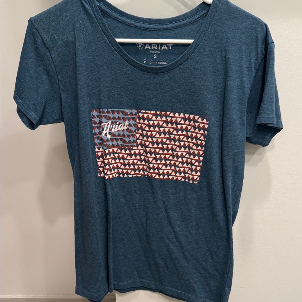 Ariat Teal T-Shirt with Geometric Print